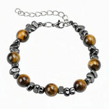 10MM Natural Gemstone & Hematite Adjustable Bracelet with Extension Chain - Unisex Healing Crystal Jewelry Gift for Men Women #SB3153