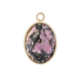 Faceted Natural Gemstone Pendant Gold Bezel Wrapped Oval Stone Charms 21x13mm for DIY Necklace Jewelry Making