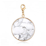30mm Round Gemstone Pendant  Tag Charm for DIY Necklaces, Earrings & Bracelets #SP2060