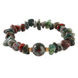 Handmade Natural Irregular Chip Stone Bracelet Elastic 12MM Round Gemstone Bead for Women #SB3160