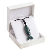Hand Carved Gemstone Fish Necklace Boho Crystal Pendant Healing Crystal Jewelry for Her/Him Adjustable Gift Box