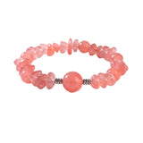 Natural Chip Gemstone Bracelet 10mm Optional Focal Round Bead Handmade Boho Stackable Healing Crystal Bracelet for Women #SB3159