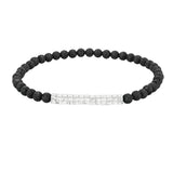 4mm Lava Rock Round Bead Bracelet Natural Stone Flat Disc Bead Stretch Bracelet Boho Crystal Jewelry for Women #SB3156