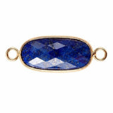 Faceted Oval Gemstone Connector Charms with Double Loops for Jewelry Making DIY Bracelet Necklace #SP2052