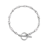 4MM Natural Stone Heishi Disc Bracelet Silver OT Toggle Clasp Dainty Stackable Boho Crystal Beaded Bracelets Women Jewelry #SB3147S