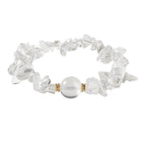 Handmade Natural Irregular Chip Stone Bracelet Elastic 12MM Round Gemstone Bead for Women #SB3160