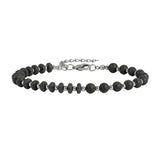 6MM Heishi Disc Spacer Round Bead Lava Stone Essential Oil Diffuser Gemstone Bracelet Silv er Chain Adjustable #SB3145