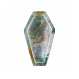 Polished Crystal Coffin Stone Carving 30mm Natural Quartz Obsidian Tiger Eye Coffin Ornament for Halloween Party Home Decoration