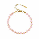 6MM Heishi Disc Spacer Round Bead Gemstone Bracelet Gold Chain Adjustable #SB3145