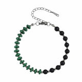 6MM Heishi Disc Spacer Round Bead Matte Onyx Gemstone Bracelet Silver Chain Adjustable #SB3145