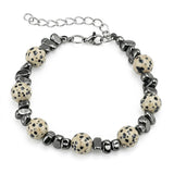 10MM Natural Gemstone & Hematite Adjustable Bracelet with Extension Chain - Unisex Healing Crystal Jewelry Gift for Men Women #SB3153
