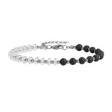 6MM Heishi Disc Spacer Round Bead Lava Stone Essential Oil Diffuser Gemstone Bracelet Silv er Chain Adjustable #SB3145