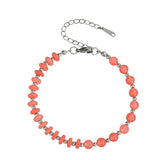6MM Heishi Disc Spacer Round Bead Gemstone Bracelet Silver Chain Adjustable #SB3145