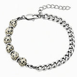 8MM Natural Stone Bead Stainless Steel Curb Chain Bracelet Unisex Healing Crystal Adjustable Men Women Stackable Jewelry #SB3152