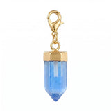 Hexagonal Crystal Bullet Stone Pendant Bag Tag Charm Gold Lobster Clasp Purse Handbag Zipper Pull DIY Jewelry Making Accessories #SP2057