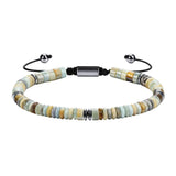 6MM Natural Stone & Hematite Disc Bead Adjustable Bracelet Macrame Slide Closure Unisex Healing Crystal Jewelry Men Women #SB3154