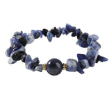 Handmade Natural Irregular Chip Stone Bracelet Elastic 12MM Round Gemstone Bead for Women #SB3160