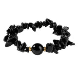 Handmade Natural Irregular Chip Stone Bracelet Elastic 12MM Round Gemstone Bead for Women #SB3160