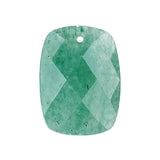 Faceted Natural Gemstone Rectangular Pendants - 15x20mm Healing Crystal Charms for DIY Jewelry
