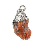Natural Raw Crystal Gemstone Pendant Irregular Rough Stone Healing Quartz Charms Gold Plated Cap for DIY Jewelry Making