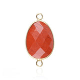 Faceted Teardrop Gemstone Connectors Charms with Double Loops for DIY Jewelry #SP2049