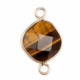 Natural Stone Rhombus Connector Pendant 15mm Faceted Double Loop Links Pocket Healing Reiki Chakra Decor DIY Jewelry Making #SP2051