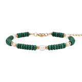 Handmade Flat Disc Natural Gemstone Bracelet 6mm Heishi Beads With Freshwater Pearls Silver Clasp Chain Adjustable Women #SB3137
