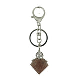 Orgone Crystal Faceted Cone Keychain, Sacred Tree of Life Charm, Genuine Stone Chip Resin Amulet Keyring Accessory for Men & Women