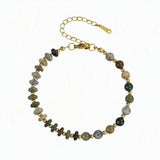 6MM Heishi Disc Spacer Round Bead Gemstone Bracelet Gold Chain Adjustable #SB3145