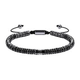 6MM Natural Stone & Hematite Disc Bead Adjustable Bracelet Macrame Slide Closure Unisex Healing Crystal Jewelry Men Women #SB3154