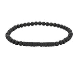 4mm Lava Rock Round Bead Bracelet Natural Stone Flat Disc Bead Stretch Bracelet Boho Crystal Jewelry for Women #SB3156