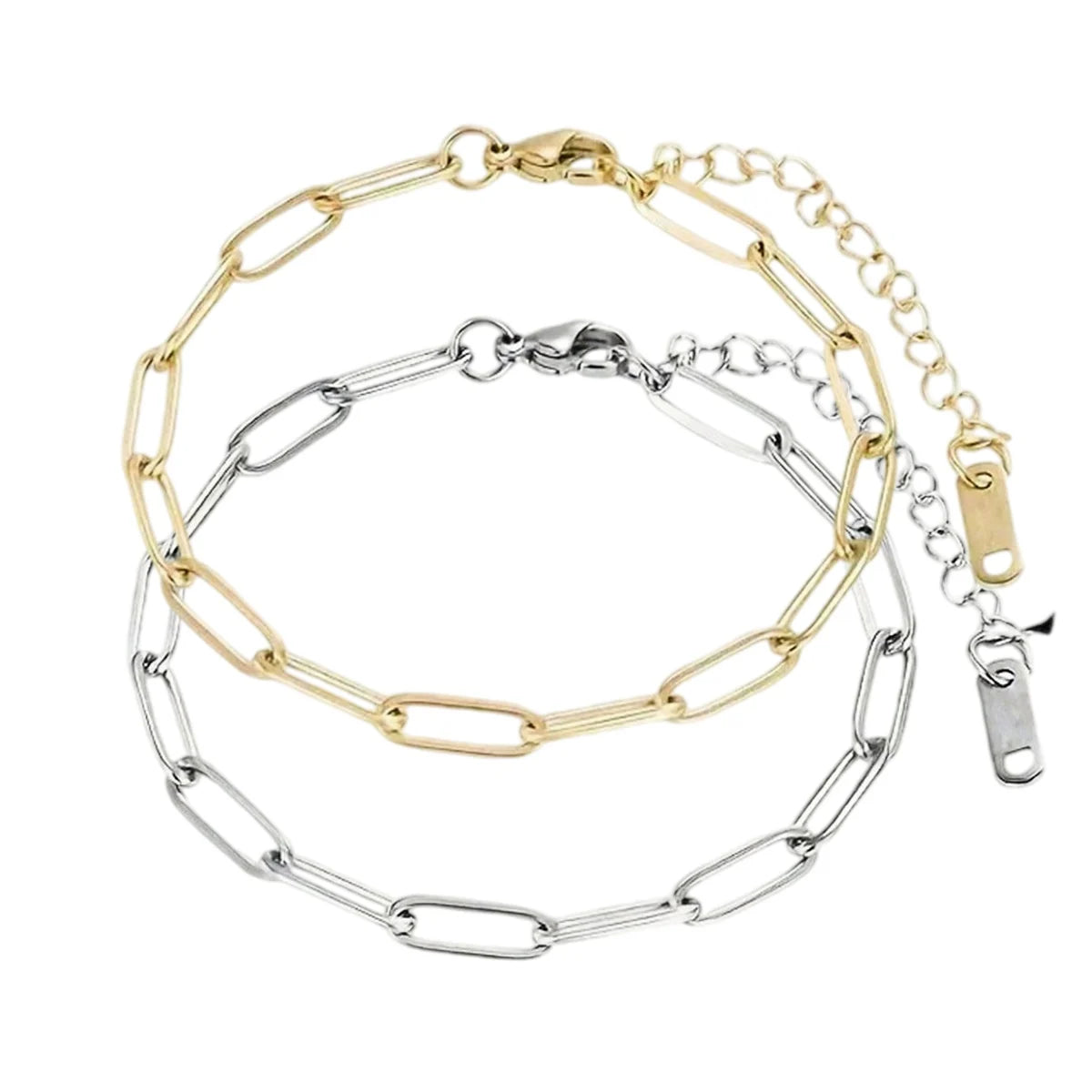 Stainless Steel Paperclip Chain Bracelet Adjustable Link Chain #SB3166