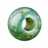12mm Round Natural Gemstone Large Hole Beads, 5mm Big Hole Polished Stone Ball Beads for DIY Jewelry Making