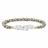 4mm Natural Gemstone Round Bead Stretch Bracelet With Clear Quartz Chip Crystal & Gold Spacers Unisex Healing Stackable Wristband Multi‑Stone Gift #SB3144