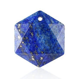 22mm Faceted Hexagon Natural Stone Pendants Healing Crystal Charm for DIY Necklace Jewelry Making Accessories Wholesale