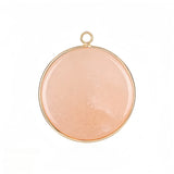 Handcrafted 30mm Natural Gemstone Pendant Necklace | Gold Bezel Healing Crystal Jewelry #SP2060