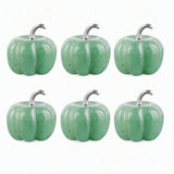 6PCS 30mm Mini Crystal Pumpkin Natural Gemstone Decorative Pumpkin Halloween Fall Desk Ornament