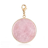 30mm Round Gemstone Pendant  Tag Charm for DIY Necklaces, Earrings & Bracelets #SP2060