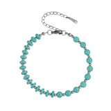 6MM Heishi Disc Spacer Round Bead Gemstone Bracelet Silver Chain Adjustable #SB3145