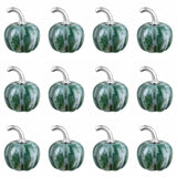 12 PCS Handmade Craved 20mm Gemstone Mini Pumpkin Carving Ornament Figurine for Halloween Home Decoration Craft Gift