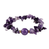 Handmade Natural Irregular Chip Stone Bracelet Elastic 12MM Round Gemstone Bead for Women #SB3160