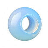 12mm Round Natural Gemstone Large Hole Beads, 5mm Big Hole Polished Stone Ball Beads for DIY Jewelry Making