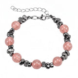 10MM Natural Gemstone & Hematite Adjustable Bracelet with Extension Chain - Unisex Healing Crystal Jewelry Gift for Men Women #SB3153