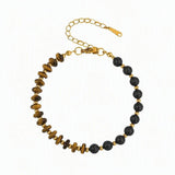 6MM Heishi Disc Spacer Round Bead Lava Stone Essential Oil Diffuser Gemstone Bracelet Gold Chain Adjustable #SB3145