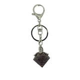 Orgone Crystal Faceted Cone Keychain, Sacred Tree of Life Charm, Genuine Stone Chip Resin Amulet Keyring Accessory for Men & Women