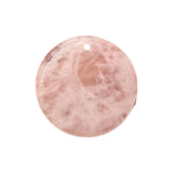 Vintage Natural Stone Circle Coin Pendants, Flat Round Quartz Quartz Gemstone Disk Charms, Handmade Crafting Findings for Wire Wrapping