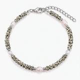 6MM Heishi Disc Stone Bracelet Freshwater Pearl Gold Adjustable Chain Boho Stackable Beaded Jewelry For Women #SB3137