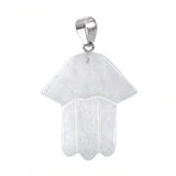 Natural Gemstone Hamsa Hand Pendant  for Making Jewelry Healing Crystal Fatima Charms Protective Amulet Jewelry