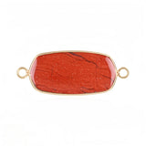 Natural Gemstone Hexagon Pendant Connector for Women | Gold Plated Healing Crystal Jewelry #SP2059