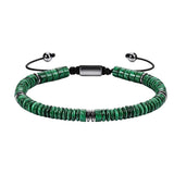 6MM Natural Stone & Hematite Disc Bead Adjustable Bracelet Macrame Slide Closure Unisex Healing Crystal Jewelry Men Women #SB3154